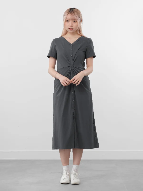 Taelyn Front Knot Midi Dress