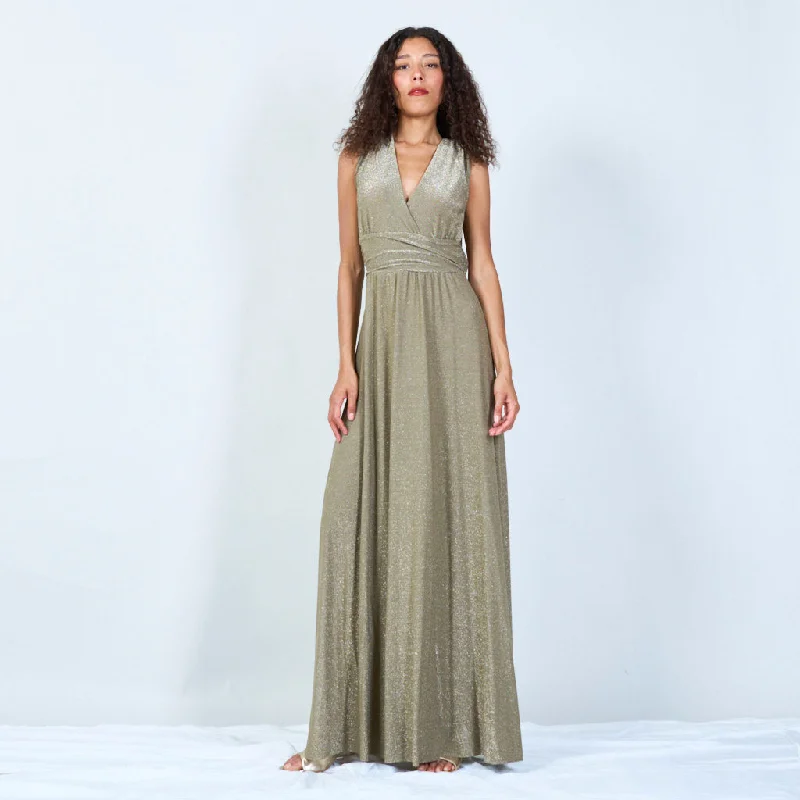 Shimmering evening maxi dress wholesale